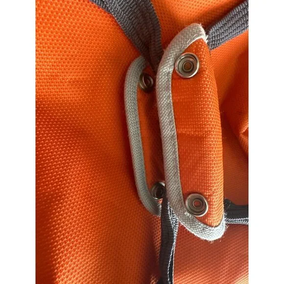 Nautica Dockside Duffle Bag Orange Gray Zipper Close Outer Strap ID Slot CLEAN - Picture 9 of 10